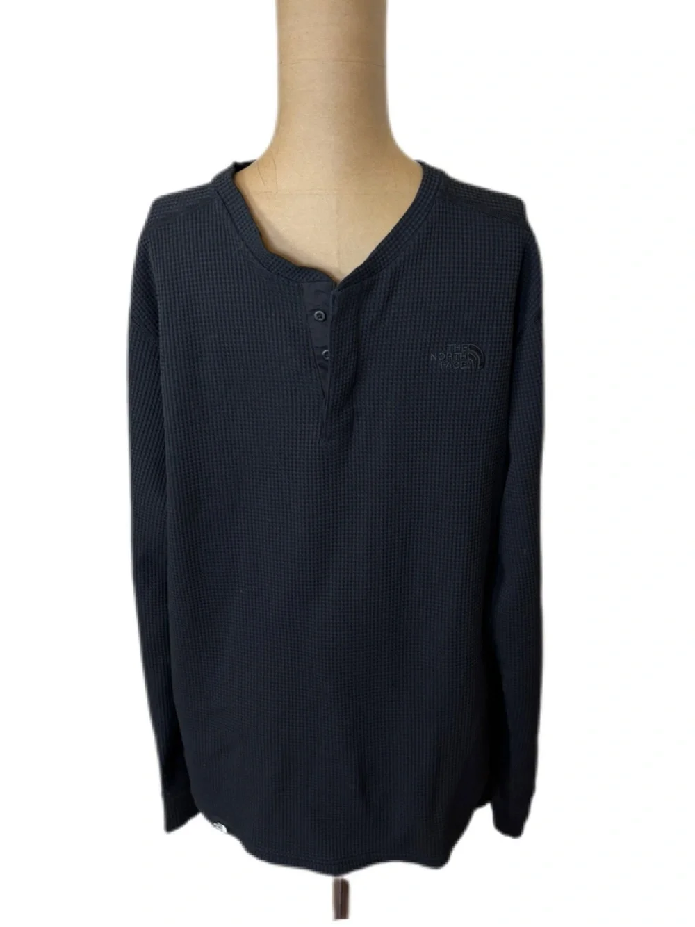 The North Face Men's Waffle Long-Sleeve Henley Black Size large
